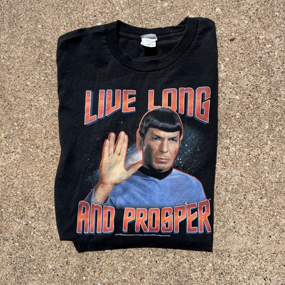 Star Trek Spock Live Long and Prosper Graphic T-Shirt Size L 2008